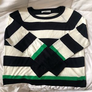 LIKE NEW Zara Knit Navy Stripe Thin Sweater Small